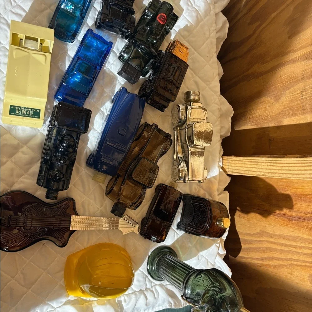 Vintage Glass Collectible Avon Bottles Set 14 all empty